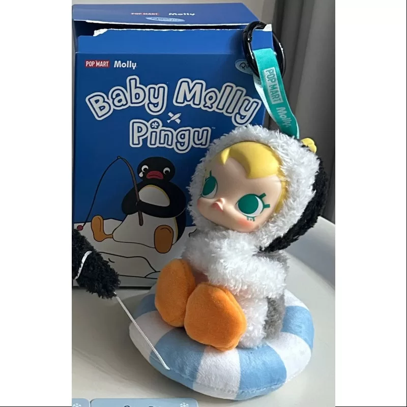 Bebé MOLLY Pingu Serie Feliz Pesca Vinilo Peluche Colgante Pequeño Barco de Pesca