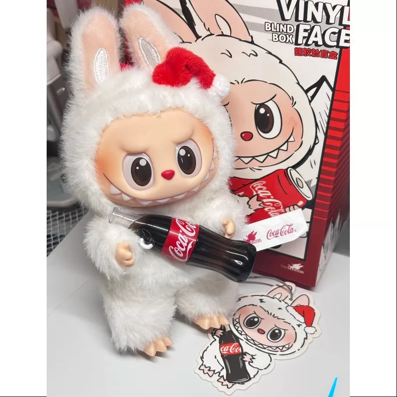 Colgante de cara de vinilo de la serie Coca Cola de Labubu The Monsters, batido sorpresa