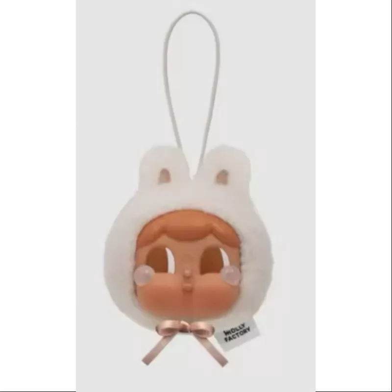 Colgante de peluche con cara de vinilo Crybaby Cring Blob, serie Conejito blanco