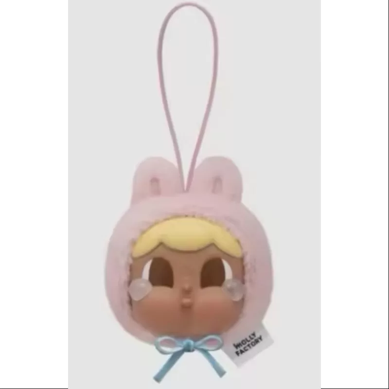 Colgante de peluche con cara de vinilo Crybaby Cring Blob, serie Conejito rosa