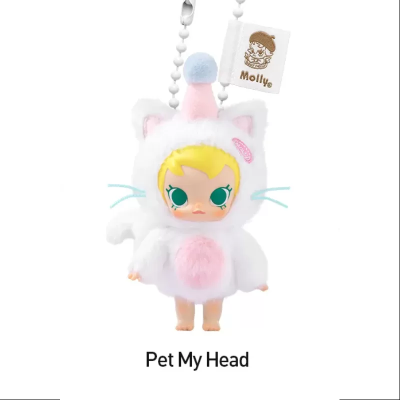 Colgante de peluche de vinilo de la serie Baby Molly Pocket Friends, acaricia mi cabeza