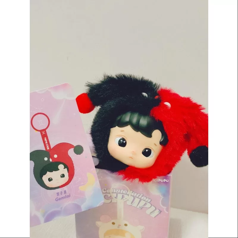Colgante de peluche de vinilo de la serie Constelación de Hacipupu, Géminis Colgante de peluche de vinilo de la serie Constelación de Hacipupu, Géminis