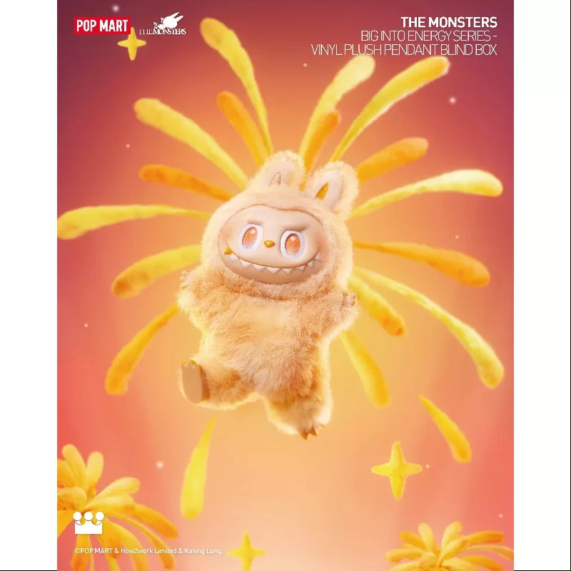 Colgante de peluche de vinilo de la serie Labubu The Monsters Big into Energy, felicidad