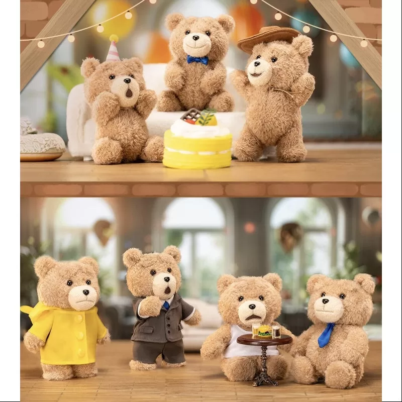 Conjunto completo de colgante de peluche de osito de peluche Ted2, nuevo con plástico.