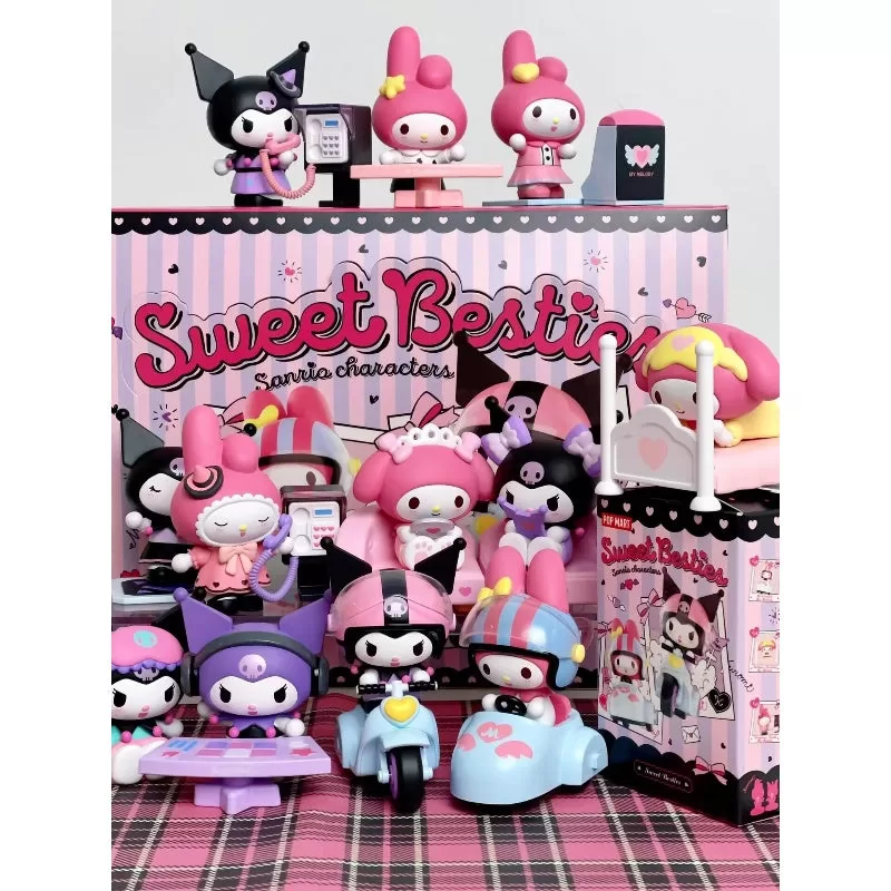 Conjunto completo de la serie Sweet Besties de personajes de Sanrio abierto