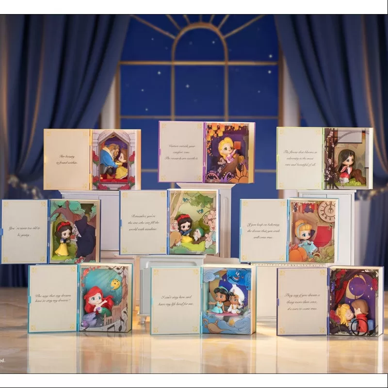 Conjuntos de escenas de la serie de cuentos de hadas de las princesas de Disney de Pop Mart Conjunto completo nuevo con plástico