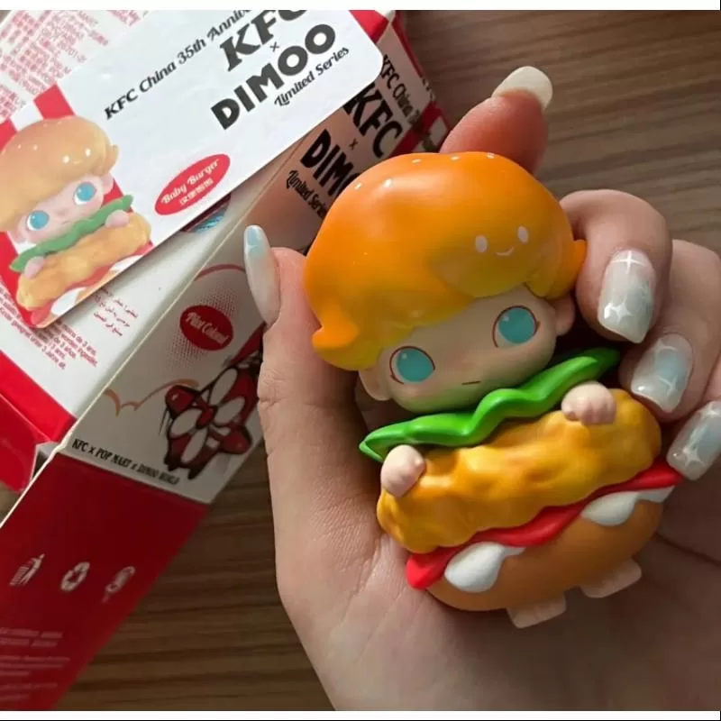 DIMOO Pop Mart DIMOO KFC China 35.º aniversario Serie BUCKET Hamburguesa para bebés