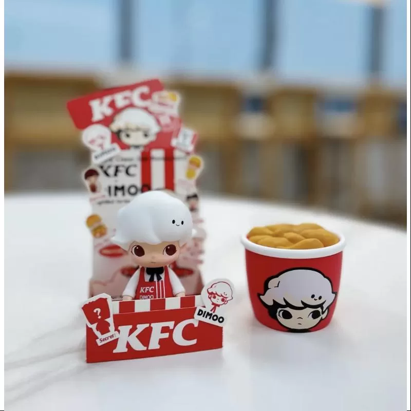 DIMOO Pop Mart DIMOO KFC China 35.º aniversario Serie BUCKET secreto DIMOO Ace Fried Chicken （1/288)