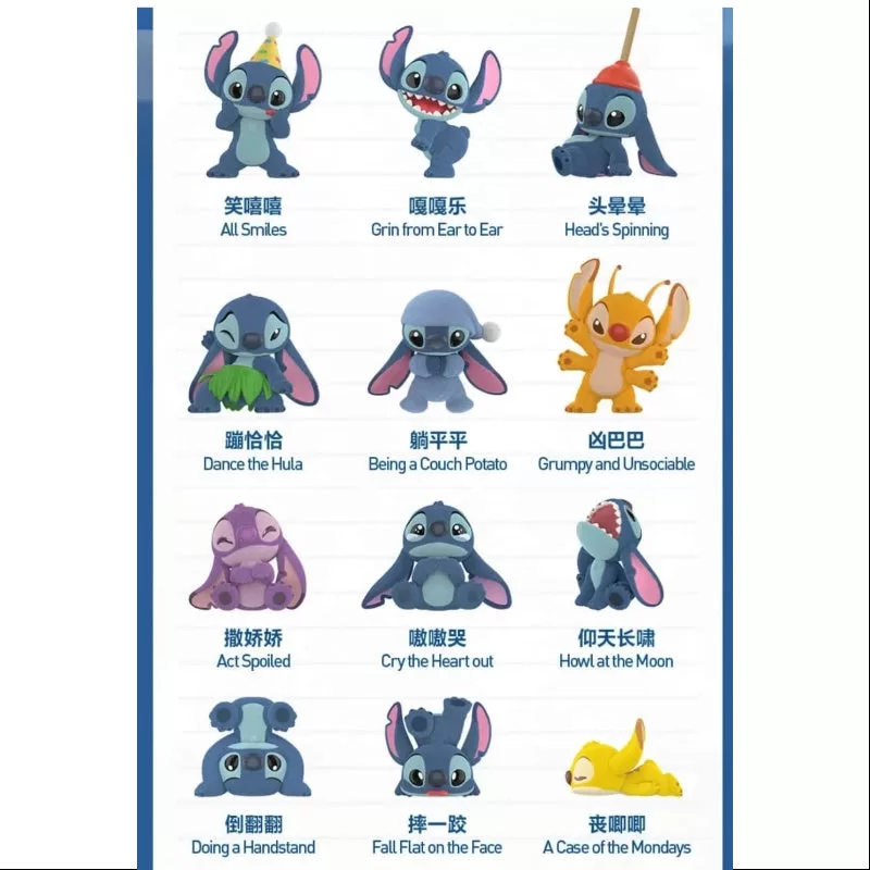 Disney Stitch Little Emotions Series Conjunto completo abierto