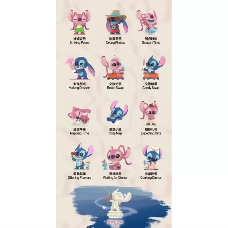 Disney Stitch en una cita Serie Conjunto completo Nuevo con plástico