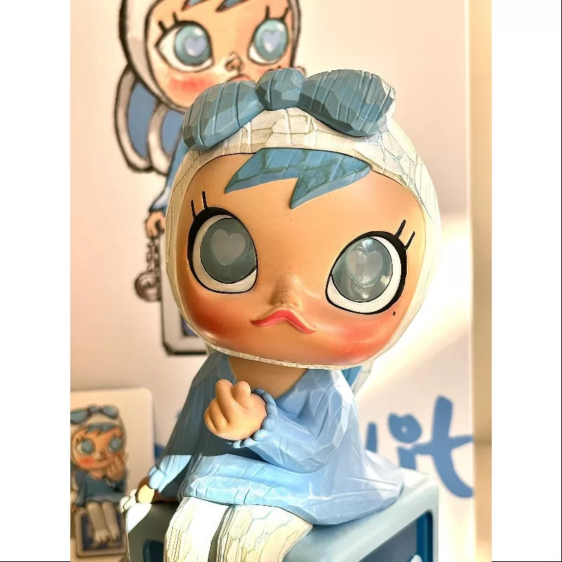 Estatua del 17.º aniversario de MOLLY x Silent Trick The Moon Rabbit Blue 2023 LIMITADA