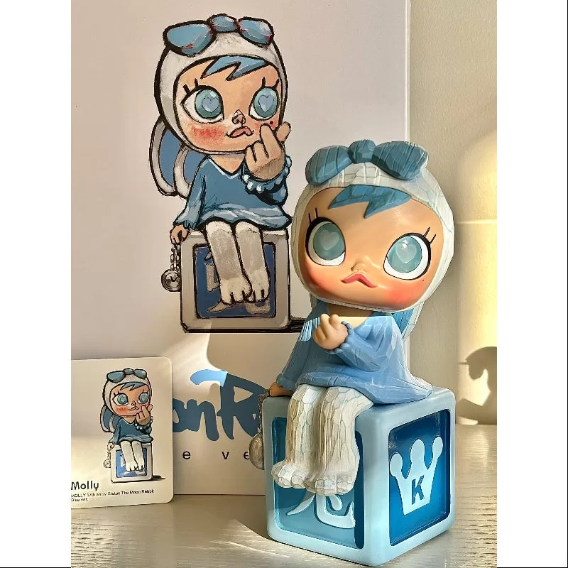 Estatua del 17.º aniversario de MOLLY x Silent Trick The Moon Rabbit Blue 2023 LIMITADA