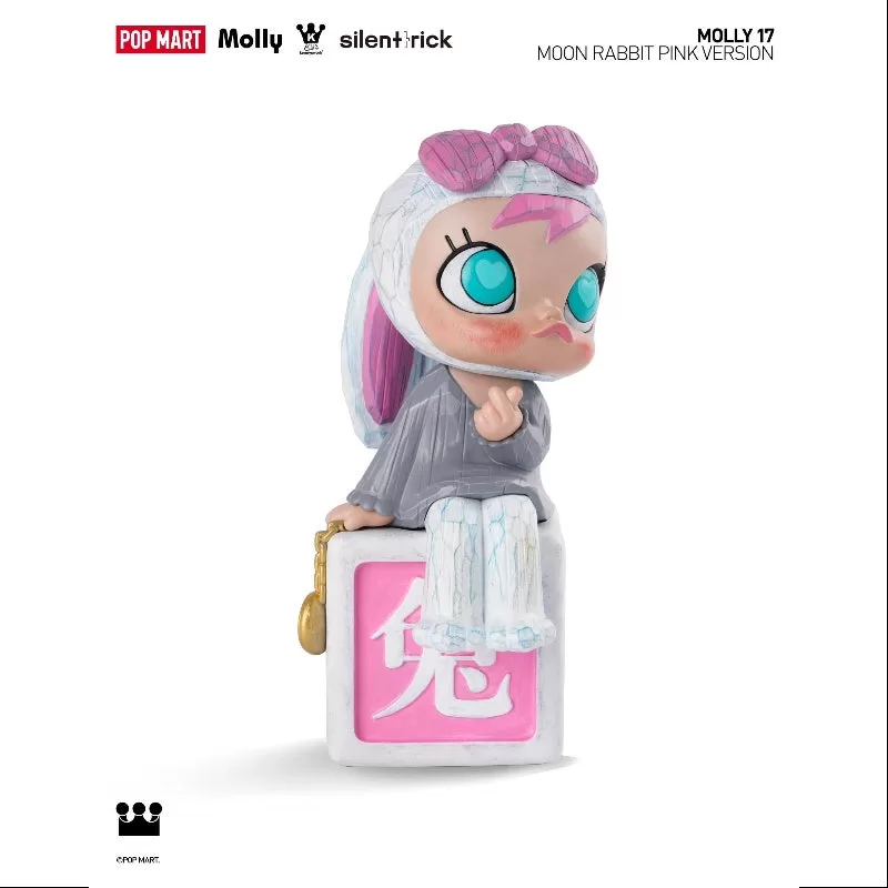 Estatua del 17.º aniversario de MOLLY x Silent Trick The Moon Rabbit Pink 2023 LIMITADA