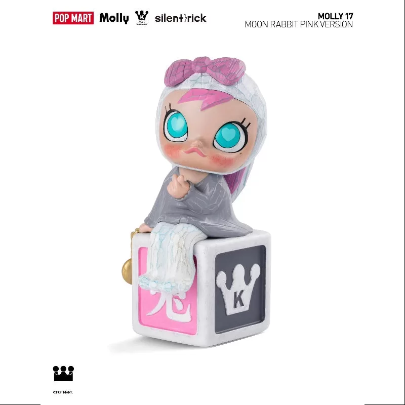 Estatua del 17.º aniversario de MOLLY x Silent Trick The Moon Rabbit Pink 2023 LIMITADA