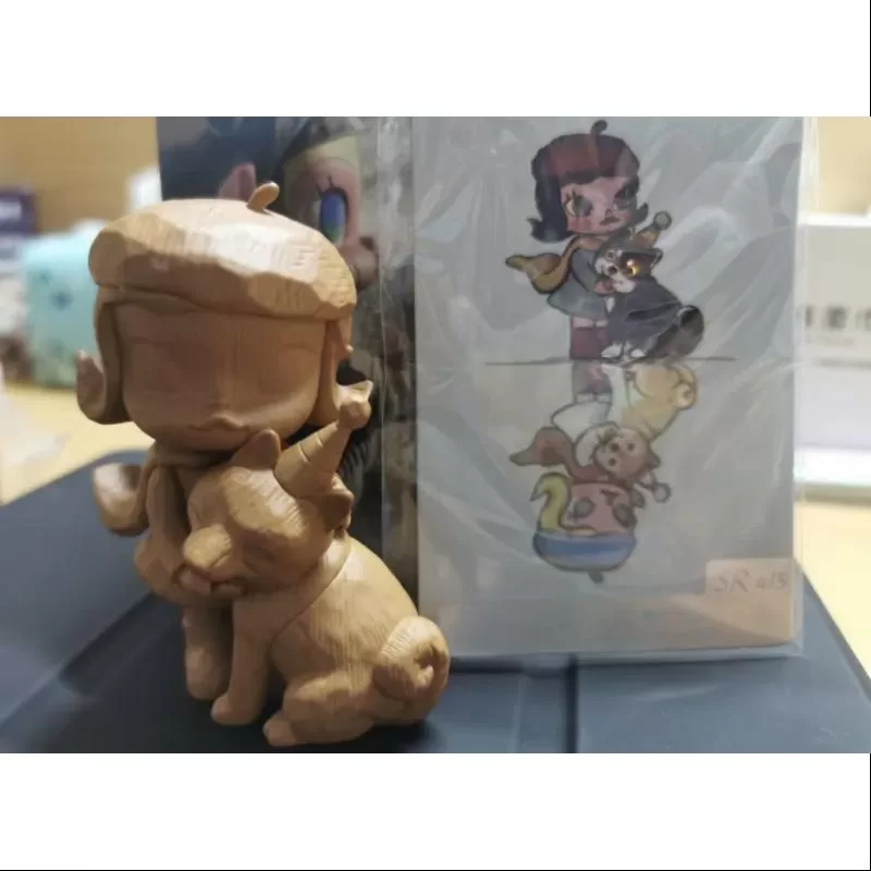 Estatuas de aniversario de MOLLY Serie retro clásica 1 Contigo durante 12 años (versión de madera)