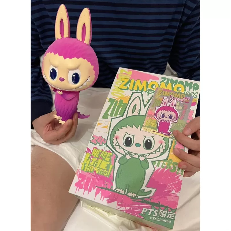 Figura de Labubu The Monsters Zimomo Fuzzy Moss púrpura 2024 PTS Limited