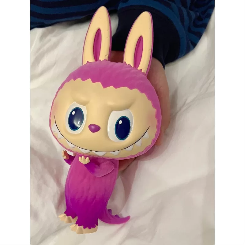 Figura de Labubu The Monsters Zimomo Fuzzy Moss púrpura 2024 PTS Limited