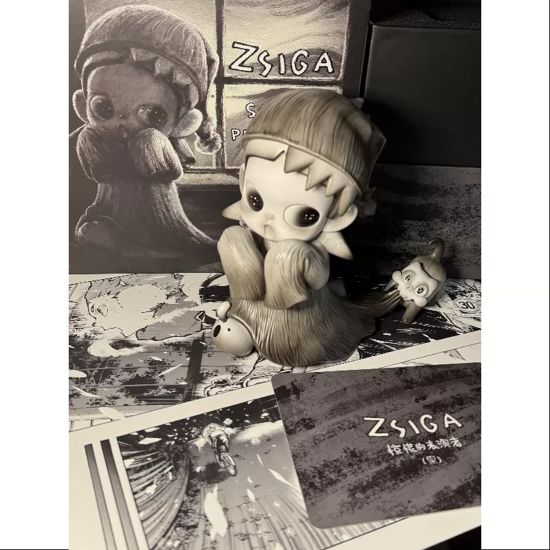 Figura de Zsiga Scared Performer negra, juguete artístico, edición limitada de 2024