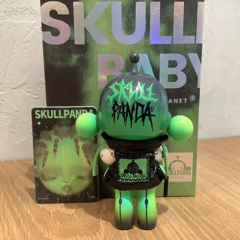 Figura de edición limitada de Skullpanda Baby Fantasy Green