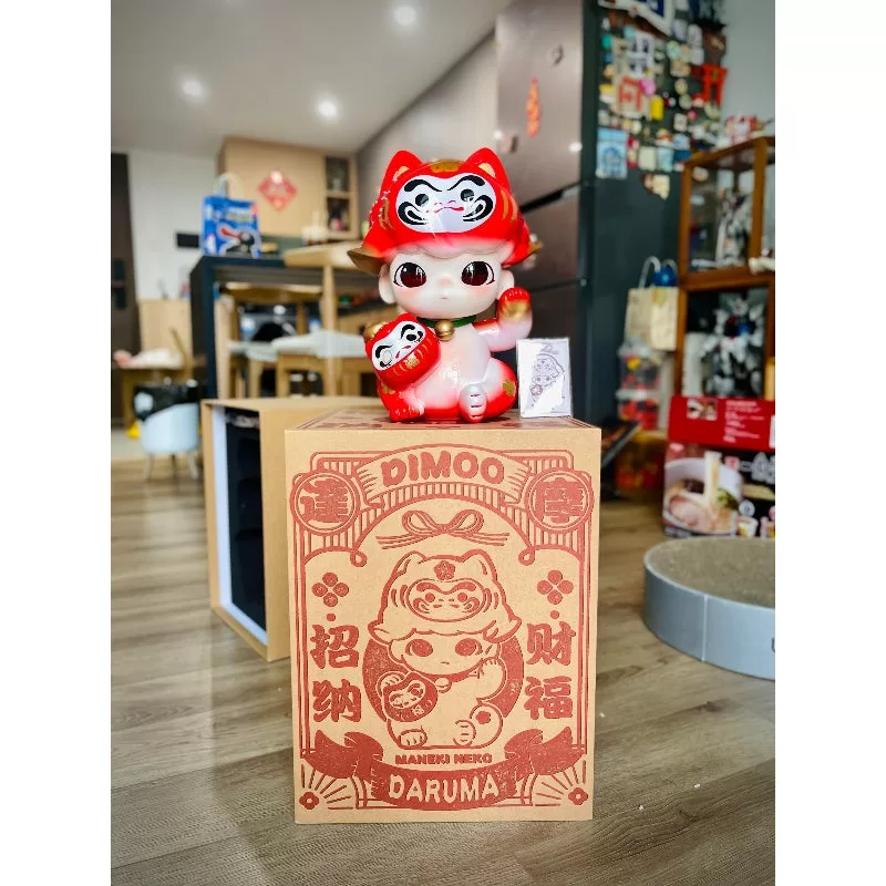 Figura limitada de DIMOO Maneki Neko Daruma (exclusivo de Shanghai PTS 2024)