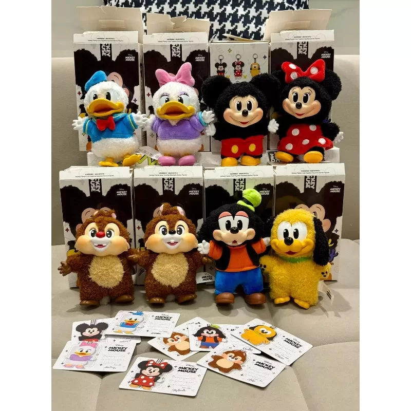 Figuras de la serie de llaveros Mickey Family Cute Together, conjunto completo abierto