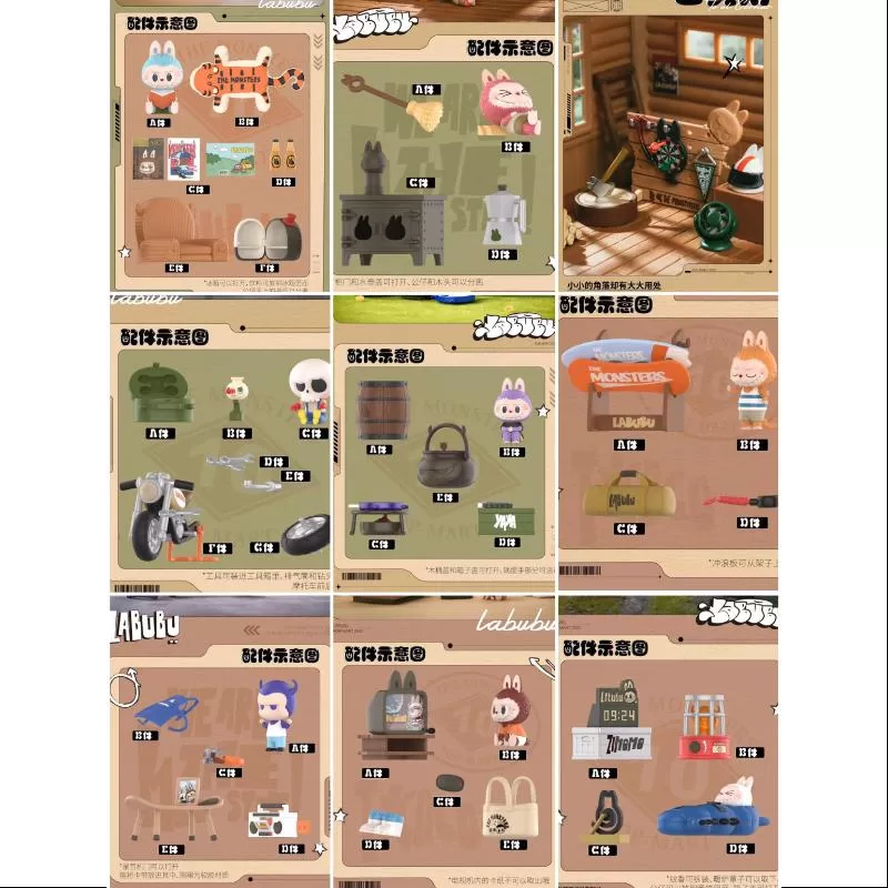 Labubu Los Monstruos El Hogar de los Elfos Serie Conjunto Completo Abierto