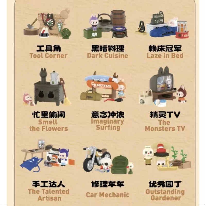 Labubu Los Monstruos El Hogar de los Elfos Serie Conjunto Completo Abierto