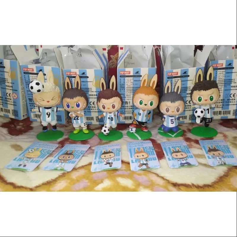 Labubu Los Monstruos Serie del Equipo de Fútbol Argentino Conjunto Completo Abierto