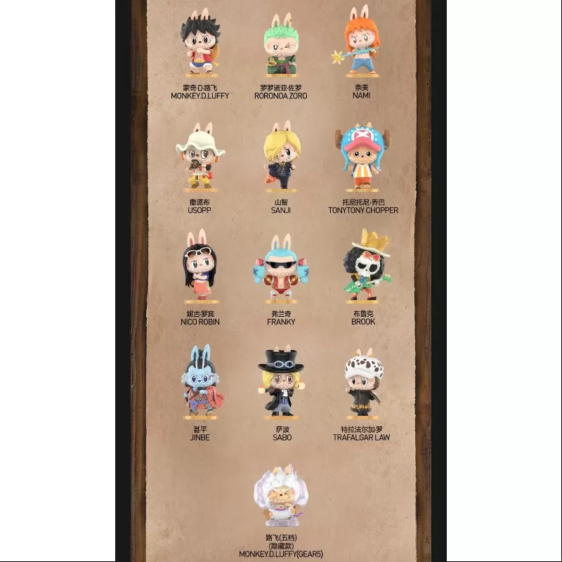 Labubu The Monsters X One Piece Series Conjunto completo nuevo con plástico