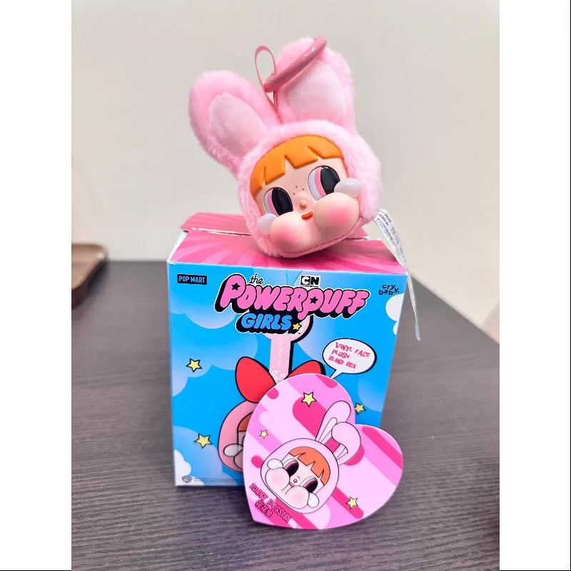 Llavero colgante de vinilo con cara de Crybaby Powerpuff Girls Serie Bunny Blossom