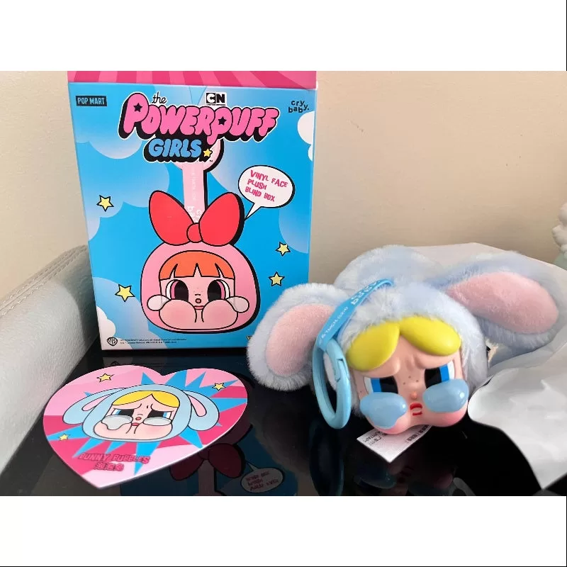 Llavero colgante de vinilo con cara de Crybaby Powerpuff Girls Serie Bunny Bubbles