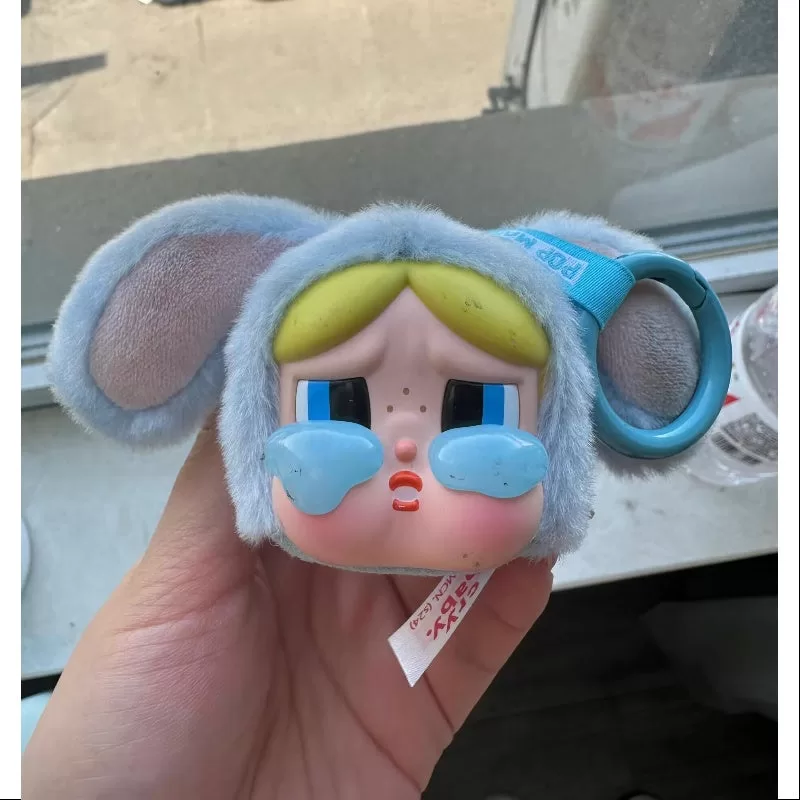 Llavero colgante de vinilo con cara de Crybaby Powerpuff Girls Serie Bunny Bubbles