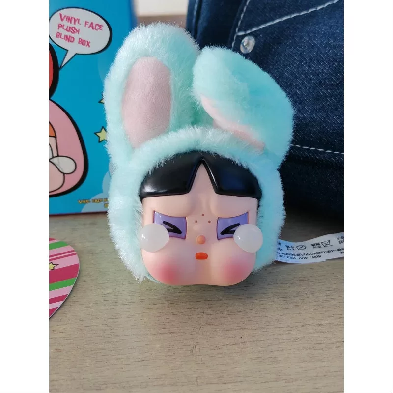 Llavero colgante de vinilo con cara de Crybaby Powerpuff Girls Serie Bunny Buttercup