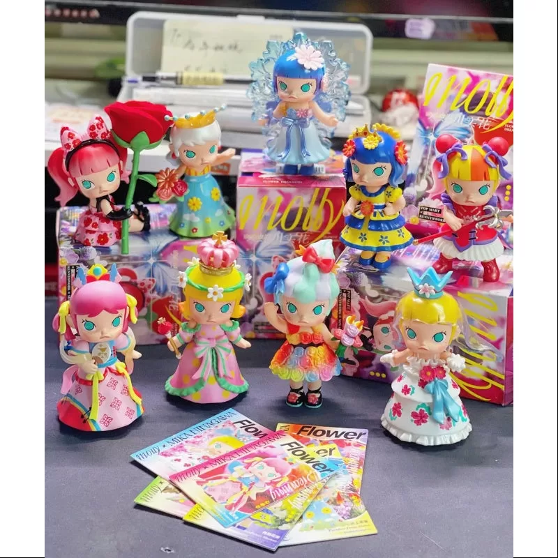 MOLLY Flower Dreaming Series Conjunto completo abierto - Pop Mart Mega Labubu Tec 1000%, 2022