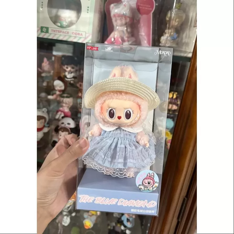 Muñeco de peluche de vinilo Labubu Mokoko The Blue Diamond, edición limitada Muñeco de peluche de vinilo Labubu Mokoko The Blue Diamond, edición limitada