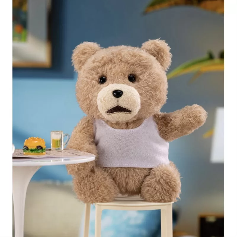 Oso de peluche Ted2 con colgante de acción, chaleco de oso