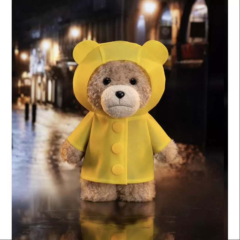 Oso de peluche Ted2 con colgante de acción, serie Chubasquero