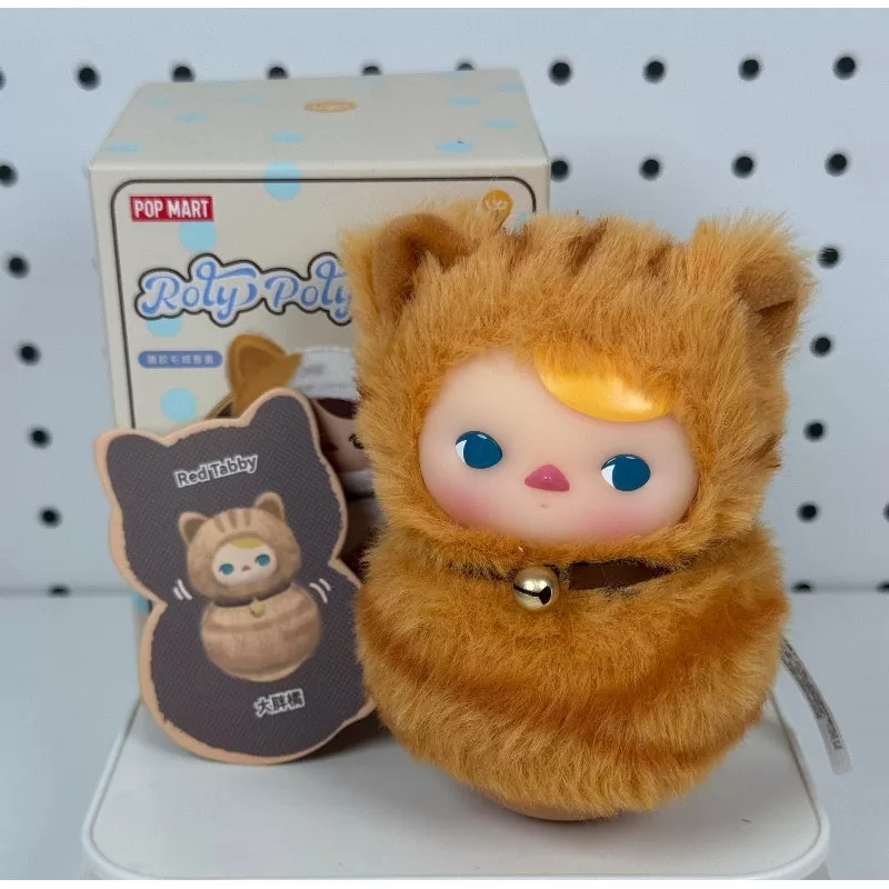 PUCKY Roly Poly Kitty Series Vinilo Peluche Atigrado Rojo
