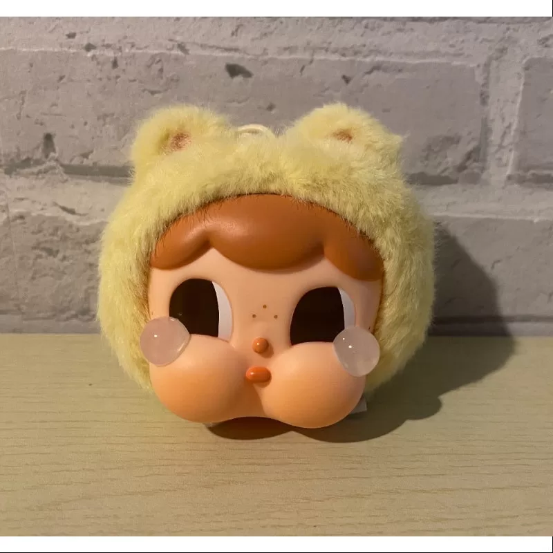 Peluche de vinilo con cara de Crybaby Cring Blob, serie de colgantes, osito amarillo