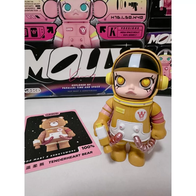 SPACE MOLLY MEGA 100% Serie 3 Oso de corazón tierno