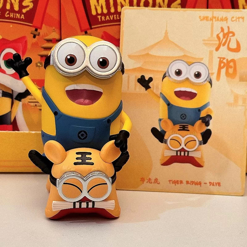 Serie de diarios de viaje de los Minions por China: Dave montando a un tigre