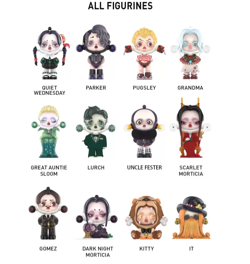 Skullpanda X La Familia Addams Serie Conjunto Completo Abierto